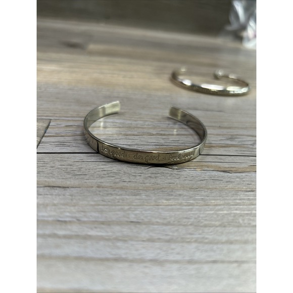 Avon Inspirational Cuff/Bangle Bracelet Silver tone Lot Of 3‎ - Picture 5 of 11